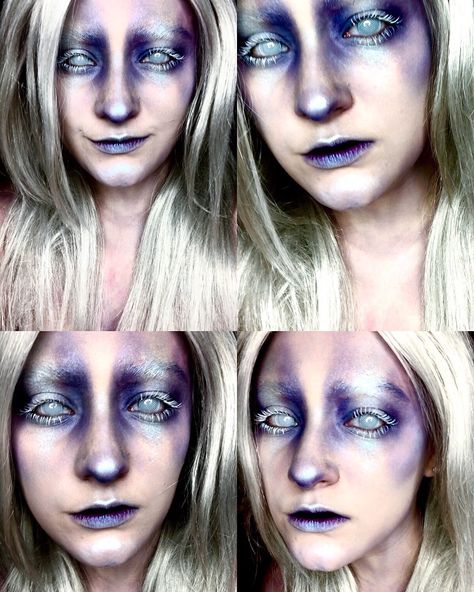 Frostbite Makeup Halloween, Drowned Makeup Halloween, Gore Sfx Makeup, Frost Bite Makeup, Drowned Makeup, Frostbite Makeup, Ghost Girlfriend, Makeup Scrapbook, Frost Makeup