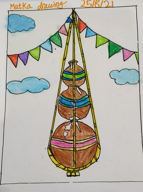 Matka drawing for janmastami #easydrawing #matkadrawing #janmastamieasydrawing Easy Janmastmi Drawing, Janmastmi Drawing Easy For Kids, Easy Drawing For Janmashtami, Janmashtami Drawing Easy For Kids, Janmastami Drawing For Kids, Matka Drawing For Janmashtami, Janmastami Craft, Matka Drawing, Janmashtami Drawing Ideas For School