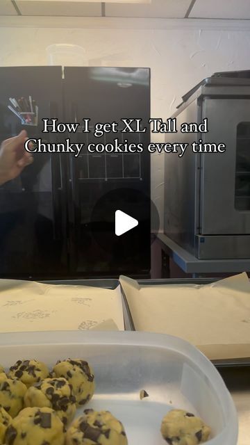 Kylie | Baker | Digital Product Developer on Instagram: "3 Tips for How to get EXTRA tall cookies 🍪 ⬇️ 

But first, make sure you’re following @tismtreats and save this video!

#1 Make sure you are shaping your dough into TALL balls, almost like standing cylinders like I did here in the video. 

#2 CHILL YOUR DOUGH. I prefer to freeze my cookie dough balls and bake STRAIGHT from frozen! They retain that extra tall shape when you do! You can also just refrigerate them overnight as well!

#3 Make sure your oven is PREHEATED for awhile! I typically bake my cookies just like these at 390 for around 15mins.  AND I bake the cookies straight from the freezer, don’t let them come to room temp! Bake until no longer shiny on the tops, and then I let them cool for at least an hour ON THE PAN.

If yo Tall Cookies, Cookie Dough Balls, Cookies Chocolate, Dough Balls, Baking Tips, But First, Cookie Bars, Chocolate Chip Cookies, Cookie Dough