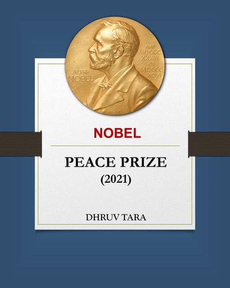 Nobel Peace Prize winners 2021 Nobel Prize Winners, Nobel Peace Prize, Marie Curie, Civil Service, Nobel Prize, Chemistry, Pie Chart, Vision Board, Physics