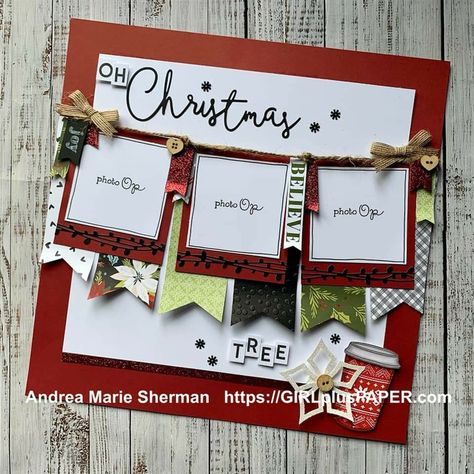 Christmas Photo Album Ideas, Xmas Scrapbook Layouts, 3 Photo Scrapbook Layouts, Scrapbook Sample, Winter Scrapbook Layouts, Christmas Layout, Winter Scrapbook, Boy Scrapbook Layouts, Scrapbook Christmas