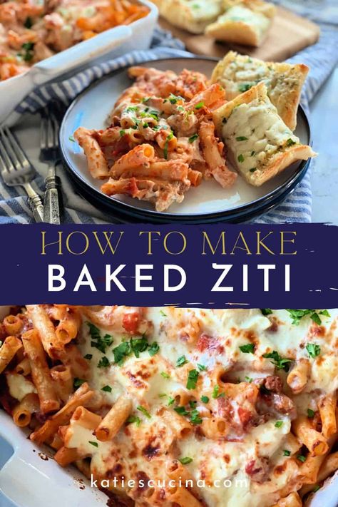 Baked Ziti with Italian Sausage is a classic Italian-American pasta dish made with ziti pasta, tomato sauce, Italian sausage, Ground Beef, Ricotta cheese, and topped with mozzarella cheese. Once assembled this pasta casserole is baked in the oven until piping hot and cheese is melted and bubbly, resulting in a delicious and satisfying dinner for a crowd. Bake Ziti With Italian Sausage, Best Baked Ziti Recipe Italian Sausages, Baked Ziti With Ground Beef And Sausage, Easy Baked Ziti With Italian Sausage, Baked Ziti With Ground Beef And Ricotta, Baked Ziti For A Crowd, Ziti With Ricotta Cheese, Baked Ziti With Italian Sausage, Ground Beef Ricotta