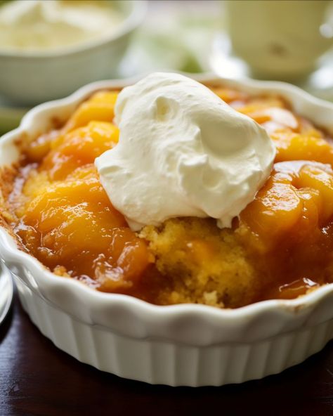 Tennessee Peach Pudding, Peach Pudding, Peach Dessert Recipes, Peach Desserts, Peach Cobbler Recipe, Peach Recipe, 9x13 Baking Dish, Cobbler Recipes, Indulgent Desserts