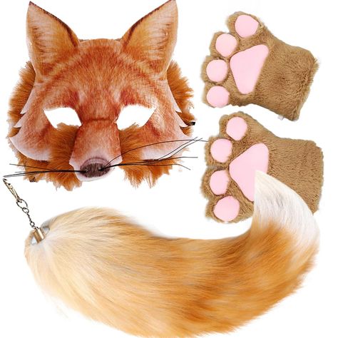 PRICES MAY VARY. Title: Valpeak Unleash Your Inner Wolf with Our Therian Wolf Mask, Tail, and Paw Set(fox three-piece set), Golden. Product Type: Departments > Costumes & Accessories > Men > Accessories > Accessory Sets Squirrel Costume Mask, Womens Wearwolf Costume, Wolf Masks For Kids, Paper Plate Wolf Mask, Dino Mask Fox, Animal Costume Mask, Female Ware Wolf Costume, Therian Wolf, Cheetah Costume