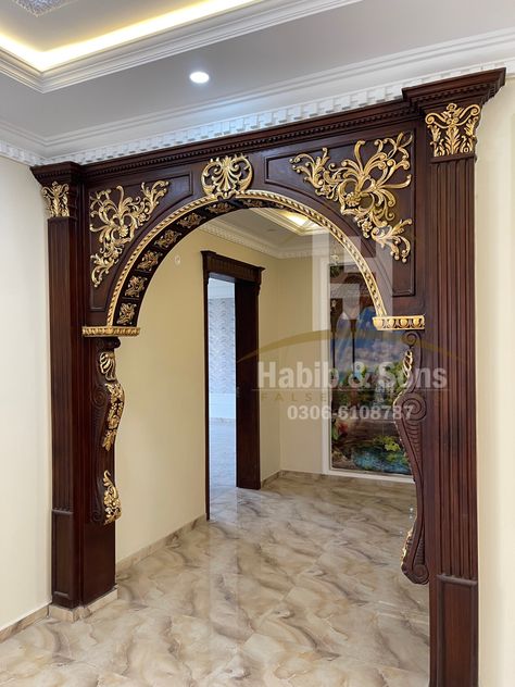 #ceilingarchmaindoor Home Entrance Ceiling Design, Arch For Kitchen Entrance Indian, Main Door Arch Design, Hall Arch Design House, Main Hall Interior Design, Hall To Dining Arch Design, Ceiling Arch, Entrance Ceiling, Arch Designs For Hall