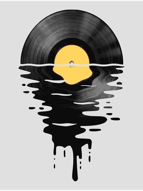 Music Inspired Artwork, Drawing Basics Learning, Music Inspired Art, Vinyl Tattoo, Music Mural, Retro Music Art, Education Drawing, Cool Sunset, Draw Music