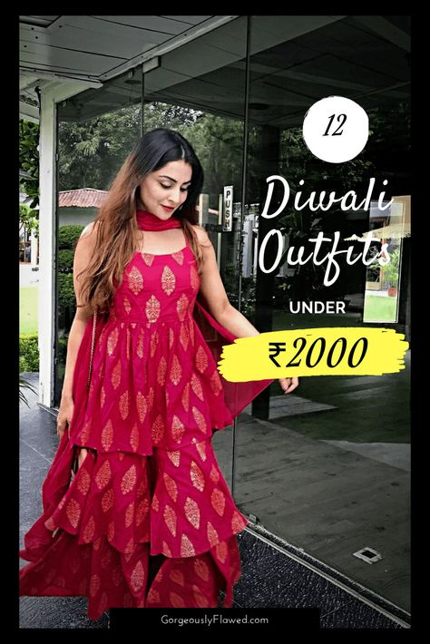 ~ Diwali outfit ideas under Rs.2000 😍😍 #Diwali #DiwaliOutfit #Fashion #Trend #Trends #Fusion #Indian #IndoWestern #IndoWesternFashion #FusionFashion #IndianFashion #Style #IndianStyle #BridesmaidDresses #Outfit #OutfitIdeas #EngagementOutfit #OutfitInspiration #FashionInspo #FusionDress #Fashion2019 #2019 #LatestFashion #Bollywood #BollywoodStyle #Lehenga #Dress #GorgeouslyFlawed #blouses #onlineshopping #ootd #saree Dresses For Diwali Festival, Ethnic Outfits For Diwali, Diwali Outfits Simple, Dress For Diwali Festival, Simple Diwali Outfits, Diwali Dress Outfits, Diwali Outfits Indowestern, Trending Indian Outfits, Diwali Outfit Indian For Teens