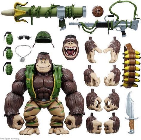 Amazon.com: Super7 Teenage Mutant Ninja Turtles Ultimates W7 - Guerrilla Gorilla Action Figure Illegal Logging, Power Rangers T Shirt, Teenage Turtles, Ninja Turtles Action Figures, Custom Action Figures, Action Figures Collection, Classic Cartoons, Vintage Comics, Action Figure Accessories