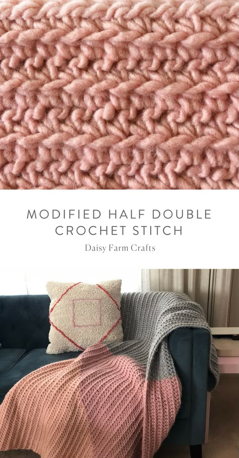 Crochet Hack, Crochet Afghan Patterns Free, Tunisian Crochet Stitches, Half Double Crochet Stitch, Crochet Afgans, Manta Crochet, Double Crochet Stitch, Baby Blanket Crochet Pattern, Crochet Stitches Patterns