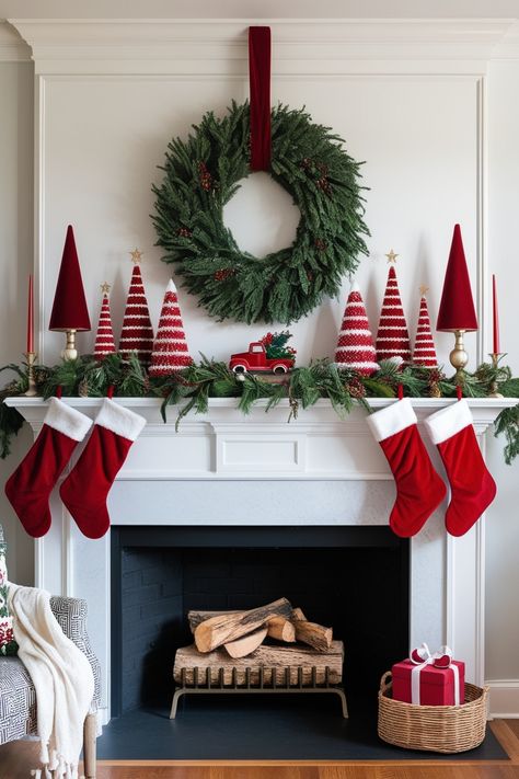 Christmas Mantle Decor Ideas » Mattress Vela Fun Christmas Mantle Ideas, Fireplace Ideas Christmas Mantles, Christmas Mantle Decor Ideas, Mantle Decor Candles, Easy Holiday Decorations, Christmas Mantles, Christmas Door Decorating Contest, Door Decorating Contest, Neutral Christmas Decor