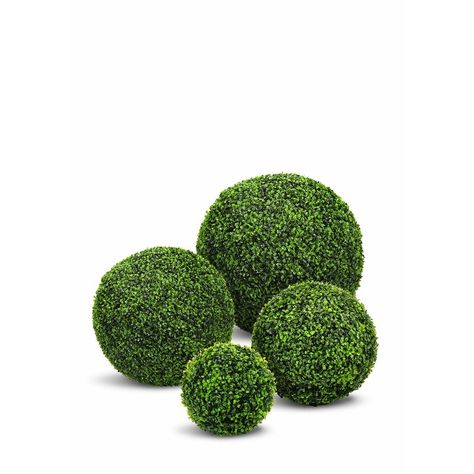 Charlton Home® Artificial Boxwood Ball Round Topiary & Reviews | Wayfair Frames Design Graphic, Boxwood Balls, Boxwood Topiary, Globe Decor, Artificial Boxwood, Silk Plants, Faux Plants, Types Of Plants, Outdoor Settings