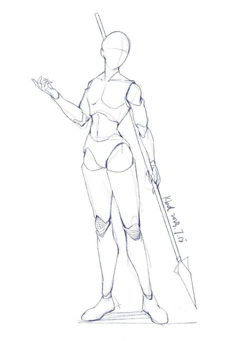 Extended Arm Drawing Reference, Spear Art Reference, Spear Pose Reference Drawings, Anime Character Base Pose Reference, Spear Pose Drawing, Art Base Pose Reference Female, Character With Staff Pose, Dnd Poses Drawing, Spear Drawing Pose