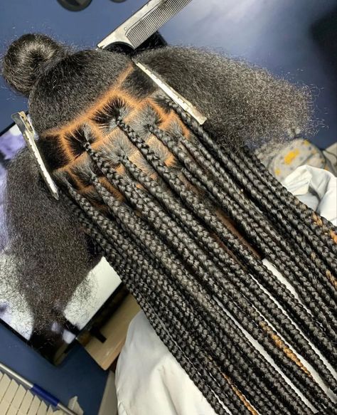 60 Inch Knotless Braids, 50 Inch Knotless Braids, Medium Box Braids Knotless, Med Knotless, Sm/med Knotless Braids, Long Knotless Braids With Beads, Medium Knotless Braids Mid Back Length, Smedium Knotless Parting Map, Medium Knotless Box Braids Long