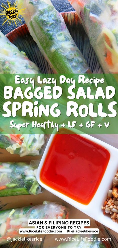 Easy Bagged Salad Spring Rolls Gluten Free Spring Rolls Rice Paper, Keto Spring Rolls Low Carb, Spring Roll In A Bowl Recipe, Japanese Spring Rolls, Low Calorie Spring Rolls, High Protein Spring Rolls, Kayak Snacks, Rice Paper Recipes Healthy, Spring Rolls Recipe Rice Paper