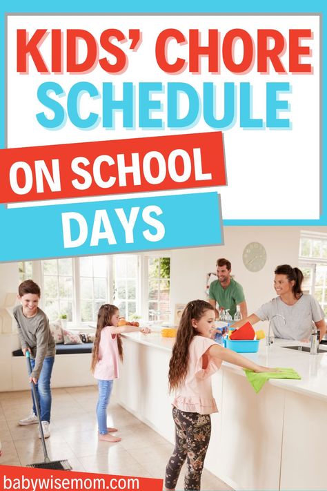 Get ideas for how to fit in chores even on school days. There are many different options for how to still fit those chores in even when your child is at school for a lot of the day. After School Chores For Kids, Kids After School Schedule, Schedule For School Days, Chores For 7 Year, After School Chores, Allowance Ideas, Schedule For School, Chores For Kids By Age, Babywise Schedule