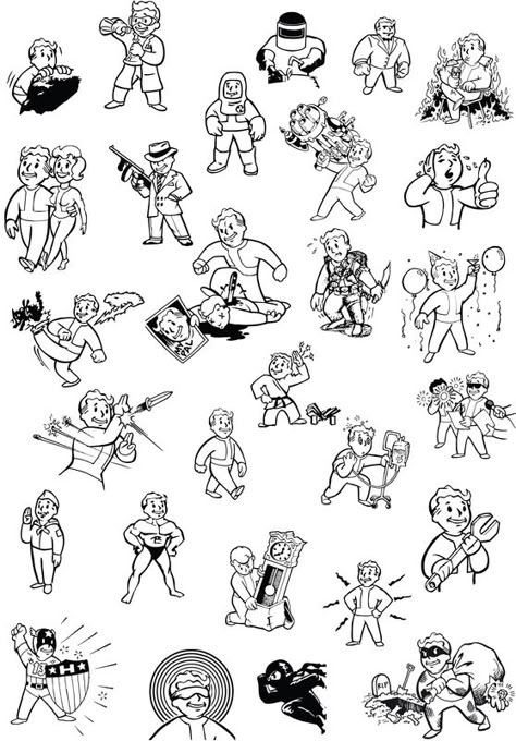 Fallout 4 Drawings, Gaming Flash Tattoo, Fallout Tattoo Design, Fallout 4 Tattoo Ideas, Vault Boy Tattoo, Fallout Tattoo Ideas, Fallout 4 Tattoos, Fallout Drawings, Fallout Tattoo