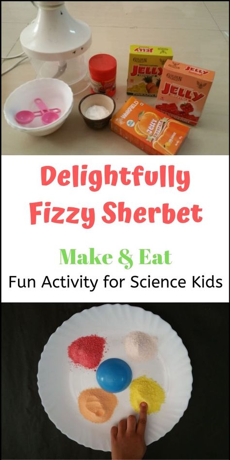 Delightfully Fizzy Sherbet - Go Science Girls Diy Sherbert, Fizzy Sherbet, Baking Science Experiments, How To Make Sherbet, Color Mixing Fizzy Science Experiment, Baking Powder Science Experiment, Science Girl, Kid Desserts, Science Activities For Kids