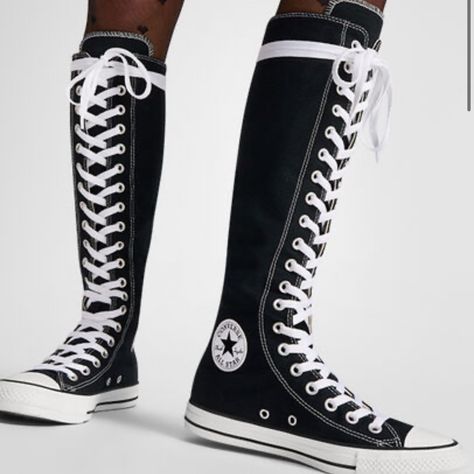 Tall Converse Outfit, Tall Converse, Emo Sneakers, Emo Shoes, Scene Clothes, Converse Boots, Throwback Party, Scene Outfits, Digital Closet