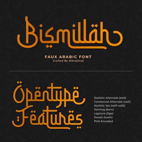 Bismillah Script Font | dafont.com Islamic Font, Lal Qila, English Typography, Font For Logo, Islamic Arch, Fonts Name, Indian Font, Raya 2023, Font Logotype