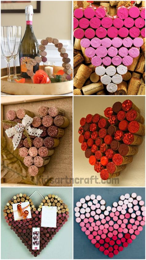 Heart Shaped Cork Crafts & Decor Cork Heart, Diy Cork, Spring Art Projects, Art Projects For Teens, Decor Ikea, Flower Vases Decoration, Crafts Decor, Diy And Crafts Sewing, Wine Corks