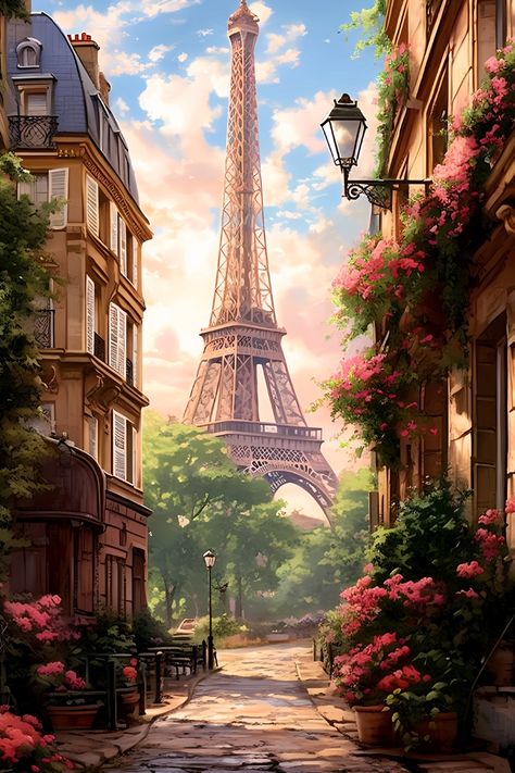 Paintings Of France, Paris Painting Acrylic, Paris Art Painting, Paris Landscape, France Painting, Paris Drawing, France Landscape, Eiffel Tower Painting, Paris Painting