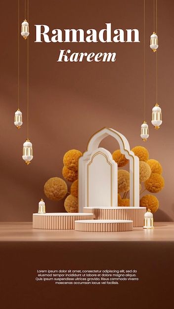 PSD 3d image render empty space white br... | Premium Psd #Freepik #psd #mosque #religious #moon #background Ramadan Juice, Arabian Lamp, Mockup Background, Islamic Lantern, Moon Background, Mimosa Flower, Ramadan Lantern, 3d Image, Natural Background