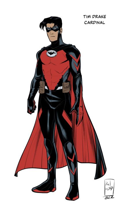 Batman Ideas, Robin Suit, Batman Concept Art, Nightwing And Batgirl, Cardinal Design, Costume Concepts, Tim Drake Red Robin, Superhero Designs, Batman Concept