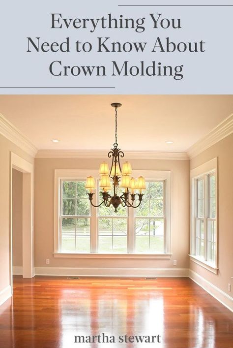 Crown molding can speak to a myriad of home styles, from traditional to modern, which makes it such a popular addition to your walls. Here, learn how to select the correct molding type for your space and budget, plus get installation tips from our experts. Cheap Crown Molding, Types Of Crown Molding, Trim Molding Ideas, Crown Molding Ideas, Simple Crown Molding, Crown Molding Modern, Modern Crown Molding, Crown Molding Styles, Molding Design