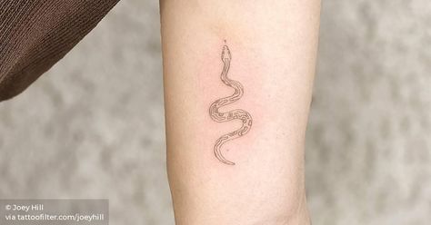 Python Tattoo, Athena Tattoo, Single Needle Tattoo, White Ink Tattoo, Harry Potter Tattoo, Ball Python, Spine Tattoos, Black Ink Tattoos, Snake Tattoo