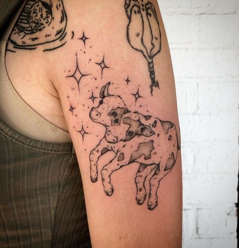 Calf With Two Heads Tattoo, 2 Headed Cow Tattoo, Baby Calf Tattoo, Double Headed Animal Tattoo, Two Headed Calf Tattoo Design, Cow Calf Tattoo, Double Headed Cow Tattoo, Double Headed Calf Tattoo, Two Headed Tattoo