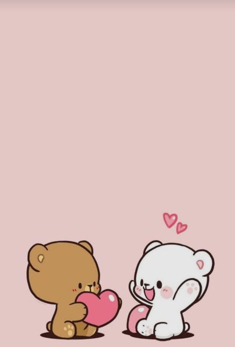 Milk And Mocha Bear Painting, I Love You Cute Pics Aesthetic, Milk And Mocha Painting, Mochi And Milk Bear, Couple Cute Wallpaper, Cute Milk And Mocha, Milk And Mocha Bear, Milk And Mocha, Mocha Bear