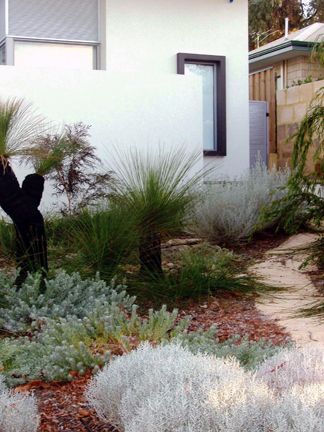 Love this Australian native garden idea with the sleepers. Description from pinterest.com. I searched for this on bing.com/images Australian Garden Design, Bush Garden, Grass Tree, Australian Natives, Australian Native Garden, Seaside Garden, Landscaping Inspiration, Front Garden Design, Australian Garden