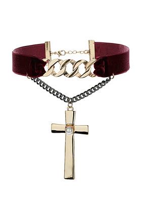 Topshop Velvet Cross Choker Necklace, $24! Diy Choker, Cross Choker Necklace, Velvet Necklace, Velvet Choker Necklaces, Cross Choker, Necklace Top, Velvet Maxi, Velvet Leggings, Pretty Necklaces