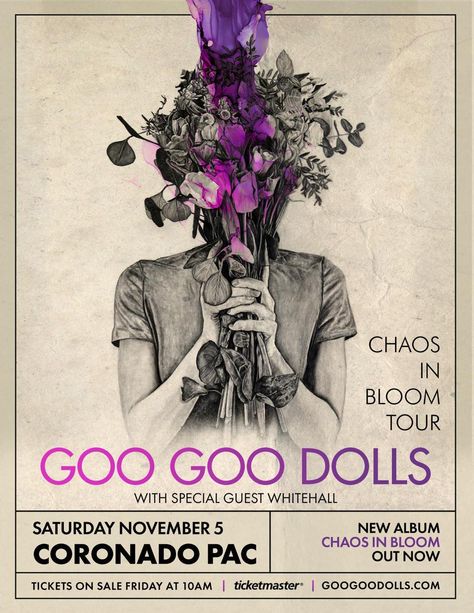 The Goo Goo Dolls Poster, The Goo Goo Dolls, Goo Goo Dolls, Music Poster Design, Rock Outfits, Concert Poster, Grammy Nominations, Tour Posters