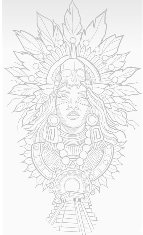 Mexican Aztec Warrior Tattoo, Aztec Tattoo Patterns, Maya Art Drawing, Aztec Skull Drawing, Aztec Sketch, Aztec Art Tattoo, Hispanic Tattoos, Aztec Warrior Tattoo, Aztec Drawing