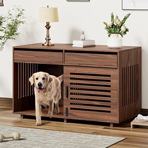 Large Dog Kennel, Wooden Bed Side Table, Bed Side Table Design, Furniture Style Dog Crate, Wood Dog Crate, Heavy Duty Dog Crate, Wooden Dog Kennels, Wooden Dog Crate, Dog Crates