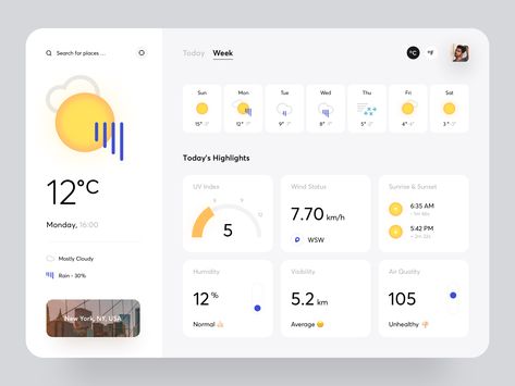 Weather App  application,art,cards,chart,creative,dashboard,data,graphics,icons,interaction,minimal,product design,typography,ui,weather,web design,website,widgets Weather App Website, Weather Application Design, Weather App Design Desktop, Weather Website Design, Weather Dashboard, Weather App Design, Weather App Ui, Weather Website, Chart Ui