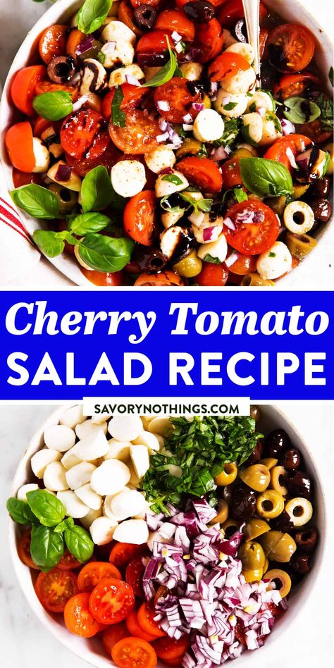 Homemade Balsamic Dressing, Fresh Basil Recipes, Tomato Mozzarella Salad, Tomato Salad Recipe, Cherry Tomato Salad, Cherry Tomato Recipes, Fresh Tomato Recipes, Tomato Salad Recipes, Favorite Salad