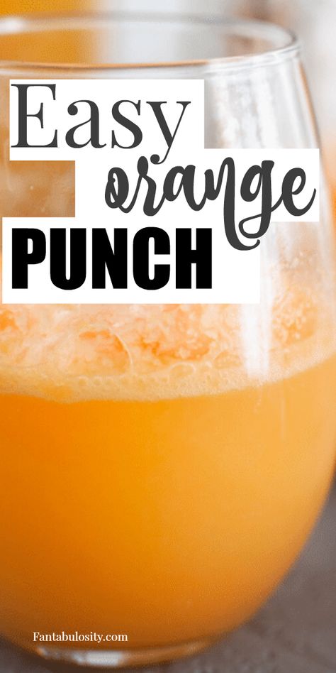 This easy orange punch recipe only has 3 ingredients and makes the a great punch for parties! #easy #punchrecipe #orange #sherbet #punch 3 Ingredient Punch, Orange Sherbet Punch, Orange Punch Recipes, Punch Recipes For Kids, Sherbet Punch Recipes, Brunch Punch, Orange Recipe, Sherbet Punch, Orange Punch