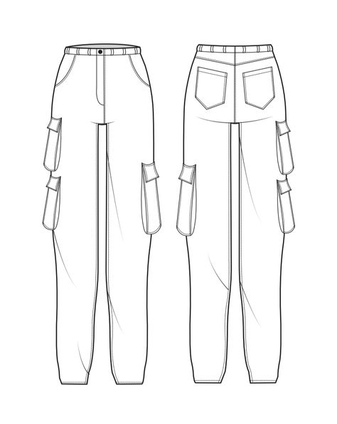 fashion flat created on adobe illustrator https://www.coravarlanddesign.com/nature-of-humanity Cargo Pants Drawing Reference, Joggers Sketch, Trouser Illustration Sketches, Cargo Pants Sketch, Harem Pants Flat Sketch, Joggers Flat Sketch, Denim Pants Technical Drawing, Celana Kargo, Pants Drawing