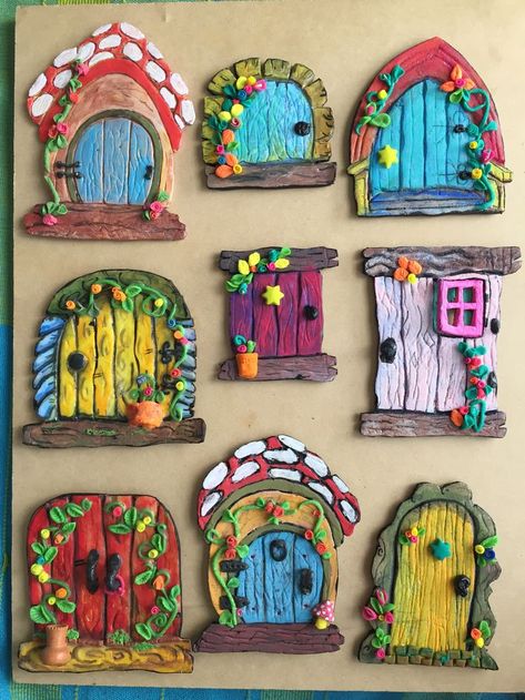 Fairy House Crafts, Clay Fairy House, Fairy House Diy, Fairy Garden Crafts, Fairy Garden Designs, Clay Fairies, Fairy Crafts, Tanah Liat, Diy Fairy