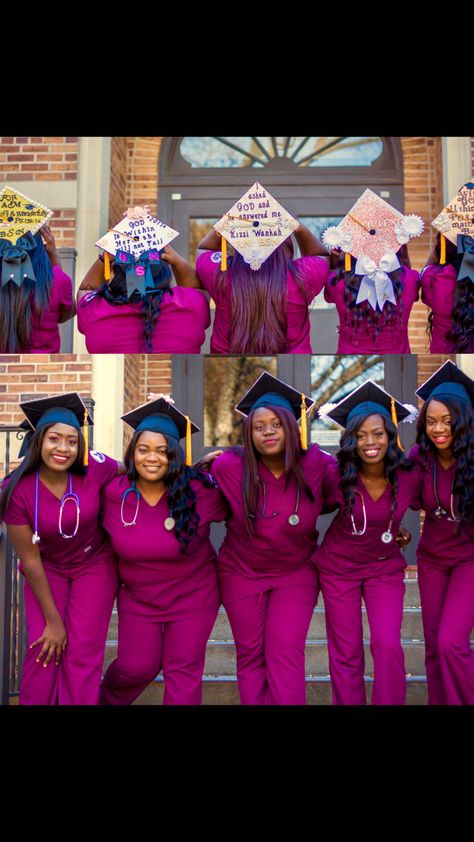 Nursing Pics, Nurse Goals, Graduation Pictures College, Nurse Bae, Nursing School Graduation Pictures, Graduation Picture Ideas, Black Nurses, Medical Graduation, Nurse Pics