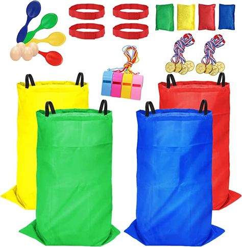 32 Pcs Outdoor Games Potato Sack Race Bags for Kids, Bean Bag Toss Game, 3 Legged Race Bands, Egg and Spoon Race Game, Carnival Outside Yard Lawn Games for Easter Halloween Christmas Birthday Party Games For Easter, 3 Legged Race, Potato Sack Race, Relay Race Games, Carnival Party Games, Potato Sack Races, Egg And Spoon Race, Sack Race, Potato Sack