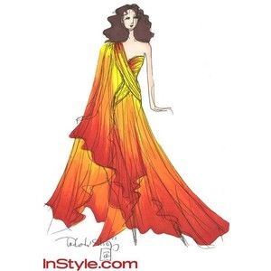 TADASHI SHOJI Fashion Designers Sketch Katniss's Fire Dress ... Katniss Costume, Hunger Games Costume, Fire Costume, Capitol Couture, Fire Dress, Hunger Games Fashion, Ange Demon, Dress Sketches, Mode Design