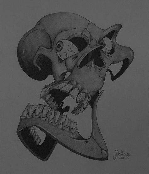 Deformed Skull, Humanoid Sketch, Quick Saves, Art