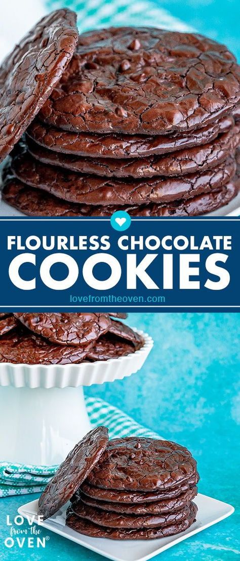 Amazing Gluten Free Desserts, Simple Gluten Free Desserts, Chocolate Cookies Gluten Free, Flourless Dessert Recipes, Flourless Baking, Flourless Desserts, Gluten Free Chocolate Cookies, Flourless Chocolate Cookies, Gluten Free Chocolate Recipes