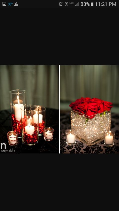 Wedding Centerpieces Diy Red, Red Carpet Theme, Hollywood Party Theme, Glamorous Decor, Red Carpet Party, Centerpieces Diy, White Candle, Simple Centerpieces, Wedding Centerpieces Diy