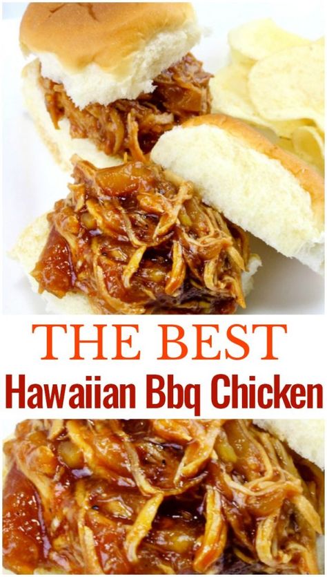 Hawaiian Bbq Chicken Wrap, Pineapple Pulled Chicken, Bbq Chicken Sliders Hawaiian Rolls Crockpot, Shredded Bbq Chicken Sliders Hawaiian Rolls, Hawaiian Chicken Wraps, Hawaiian Shredded Chicken Crockpot, Hawaii Bbq Chicken, Crockpot Chicken Sliders Recipes, Hawaiian Bbq Chicken Crockpot