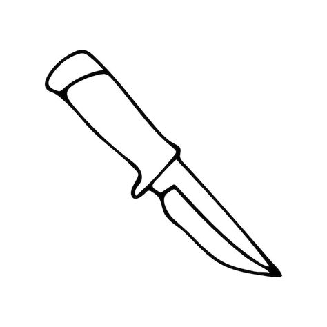 Hand drawn doodle knife vector camp or k... | Premium Vector #Freepik #vector #knife #chef-knife #kitchen-knife #blade Knife Outline, Knife Drawings, Knife Clipart, Kitchen Clipart, Knife Drawing, Cricut Images, Dark Art Tattoo, Kitchen Knife, Homemade Christmas Gifts