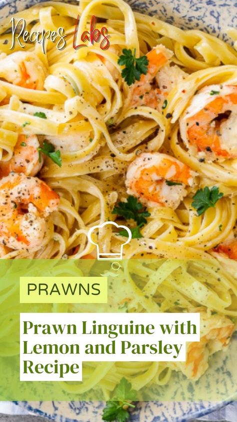 Lemon Prawn Linguine, Prawn And Asparagus Recipes, Garlic Prawns Pasta, Lemon Prawn Pasta, Prawn Linguine Recipe Garlic, Pasta With Prawns, Pasta And Prawns Easy Recipes, Prawns Pasta, Prawn Recipes Healthy